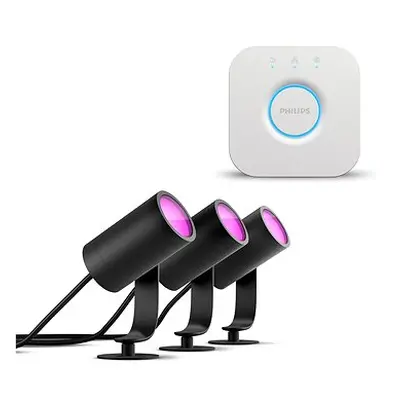 Lily Hue Base Unit Spike schwarz x8 Watt Volt + Philips HUE Bridge EU