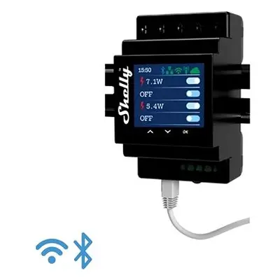 Shelly Pro 4PM, 4-faches DIN-Schienen-Schaltmodul, LAN, Wi-Fi und Bluetooth