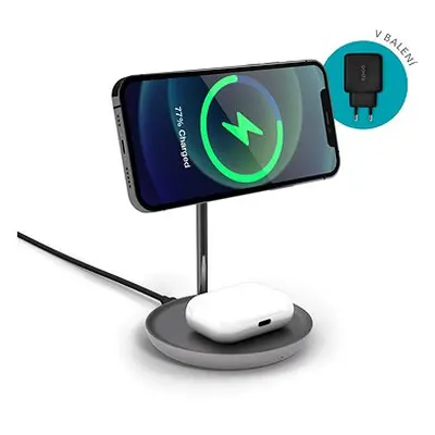Epico 2in1 Wireless Charger mit MagSafe II Halterung - Space Grey