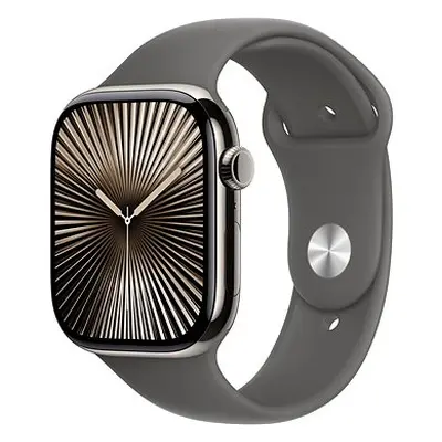 Apple Watch Series 46mm Cellular Titan Natur mit Sportarmband Steingrau - S/M