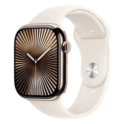 Apple Watch Series 46mm Cellular Titan Gold mit Sportarmband Polarstern - M/L