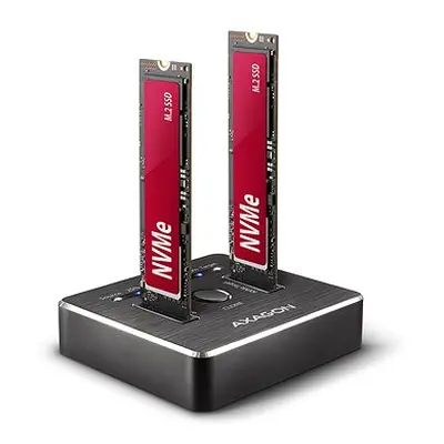 AXAGON ADSA-M2C, Dual M.2 NVMe SSD CLONE MASTER Dock, SuperSpeed USB-C Gbps