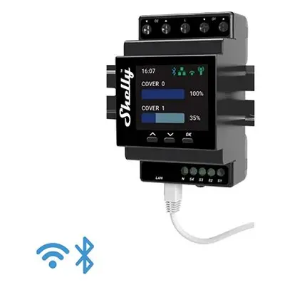 Shelly Pro Dual Cover PM, Rollladenmodul für DIN-Schiene, WiFi, LAN