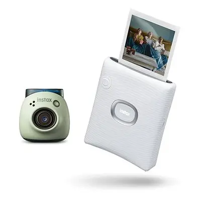 Fujifilm instax SQ Link White + Fujifilm Instax Pal Green