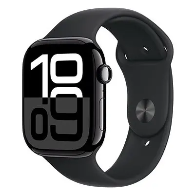 Apple Watch Series 46mm Cellular Aluminium Diamantschwarz mit Sportarmband Schwarz - M/L