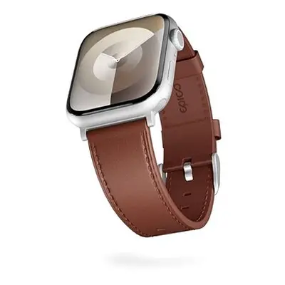 Epico Watch Strap Leather for Apple Watch SE/Series (42/44/45mm)/10 (46mm)/Ultra (49mm) - Braun