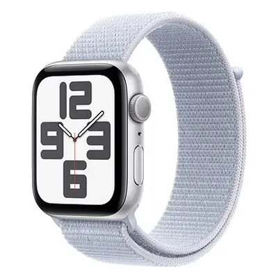 Apple Watch SE Cellular 44mm Aluminium Silber mit Sport Loop Blaue Wolke