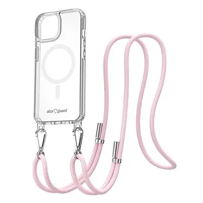 AlzaGuard Luxe Detach Lanyard Case Compatible with MagSafe for iPhone rosa