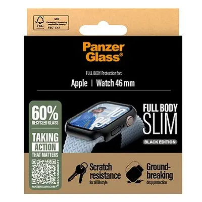 PanzerGlass Apple Watch 46 mm dünn schwarz mit Schutzglas