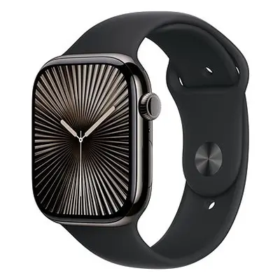 Apple Watch Series 46mm Cellular Titan Schiefer mit Sportarmband Schwarz - S/M