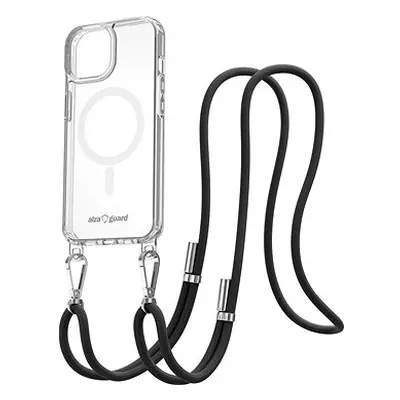 AlzaGuard Luxe Detach Lanyard Case Compatible with MagSafe for iPhone Schwarz