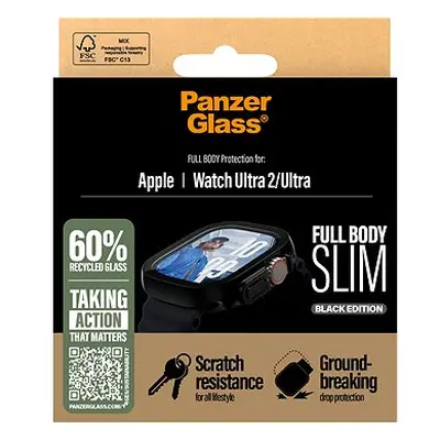 PanzerGlass Apple Watch Ultra 2/Ultra dünn schwarz mit Schutzglas