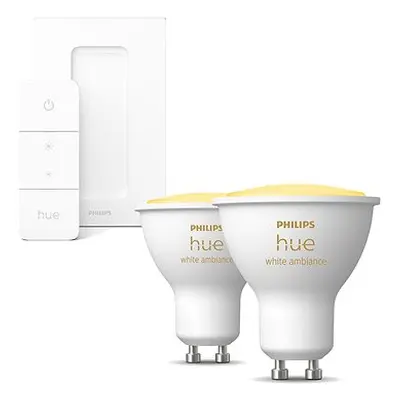 Philips HueWA 4,3 Watt GU10 2P EUR + Philips Hue Dimmer Schalter EU/UK v2