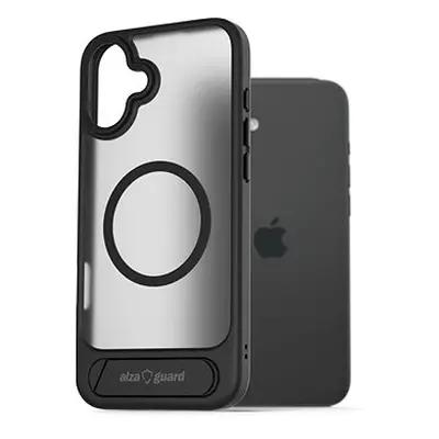 AlzaGuard Matte Case with Stand Compatible with MagSafe for iPhone Plus Schwarz