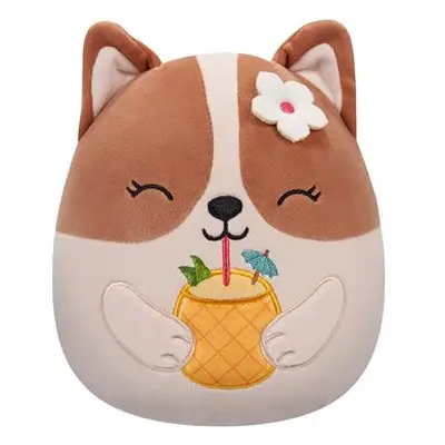 Squishmallows Corgi Regina mit einem Drink