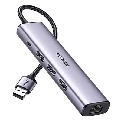 UGREEN USB 3.0 to 3×USB3.0 +RJ45 (1000M) Ethernet Adapter Type-C Power Supply