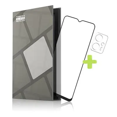Tempered Glass Protector mit Rahmen für POCO X4 GT, schwarz + Kameraglas