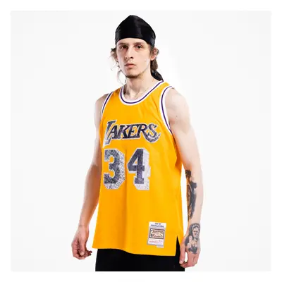 Mitchell & Ness 75th Anniversary Swingman Jersey Shaquille O'Neil Los Angeles Lakers Light Gold 