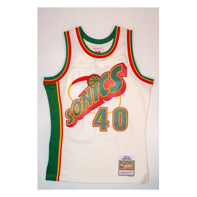 Mitchell & Ness NBA Seattle SuperSonics Shawn Kemp Off White Team Color Swingman Jersey - Herren