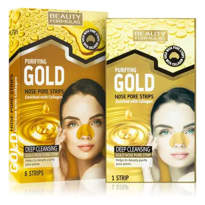 Beauty Formulas Gold Reinigungspflaster für verstopfte Poren auf der Nase mit Kollagen