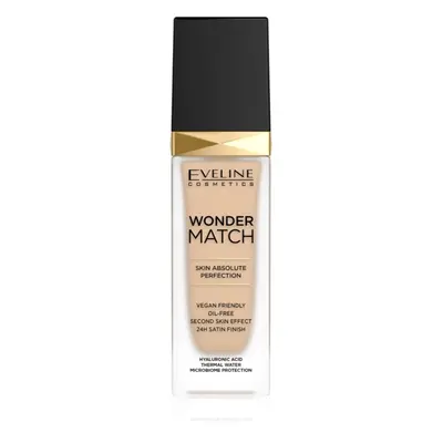 Eveline Cosmetics Wonder Match langlebiges Flüssig Make-up mit Hyaluronsäure Farbton Light Natur