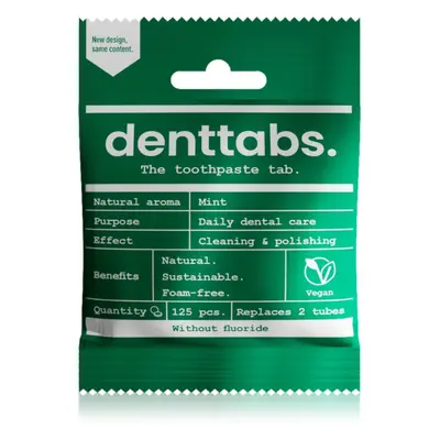 Denttabs Natural Toothpaste Tablets without Fluoride Fluorfreie Zahnpasta in Tablettenform Mint