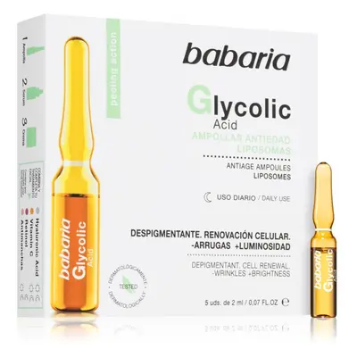 Babaria Glycolic Acid Aufhellendes Anti-Falten-Serum in Ampullen