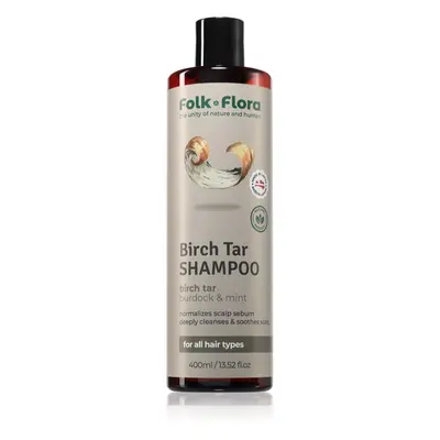 Folk & Flora Birch Tar tiefenwirksames Reinigungsshampoo für trockene und juckende Haut