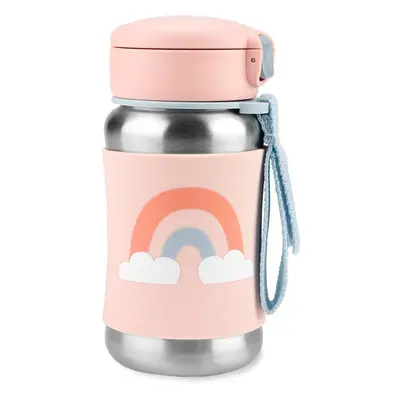 Skip Hop Spark Style Rainbow Wasserflasche aus Edelstahl mit Strohhalm m+