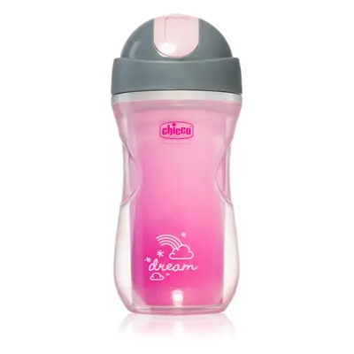 Chicco Sport Pink Thermobecher mit Strohhalm 14m+