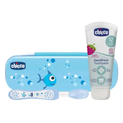 Chicco Always Smiling Blue Zahnpflegeset für Kinder Strawberry