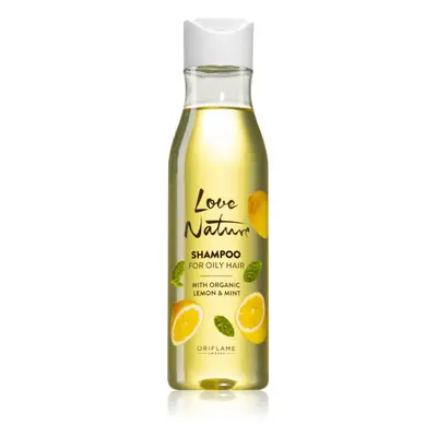 Oriflame Love Nature Organic Lemon & Mint tiefenreinigendes Shampoo für fettiges Haar