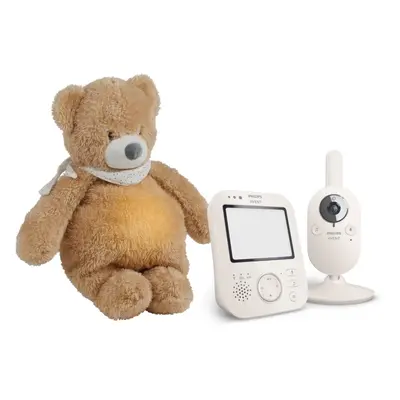 Philips Avent Baby Monitor SCD891/26+NATTOU Sleepy Bear Pale Brown Geschenkset für Babys m+