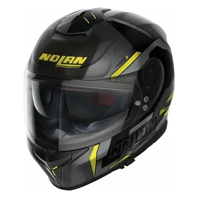 Nolan N80-8 Wanted N-Com Flat Lava Grey Black/Yellow Helm