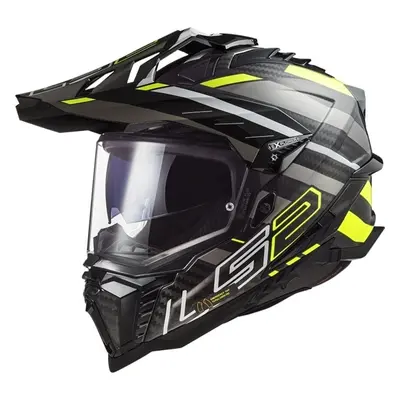 LS2 MX701 Explorer Carbon Edge Black/Hi-Vis Yellow Helm