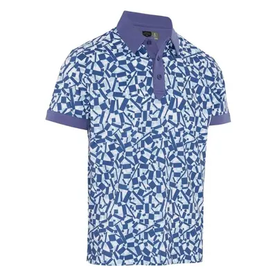 Callaway Birdseye View Allover Print Mens Bijou Blue Polo-Shirt