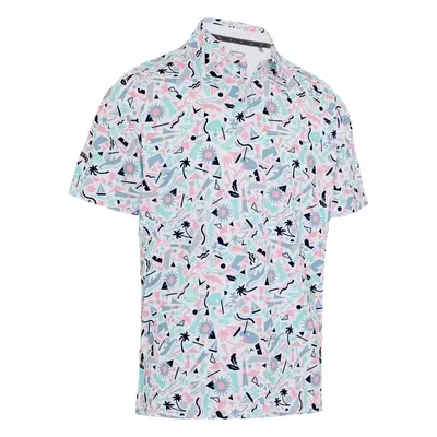 Callaway Florida Abstract Geo Mens Bright White Polo-Shirt