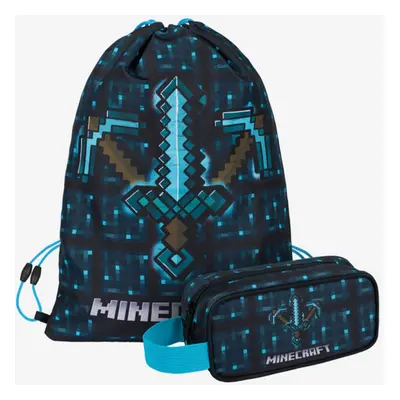 BAAGL Minecraft Blue Axe and Sword Federtasche Blau