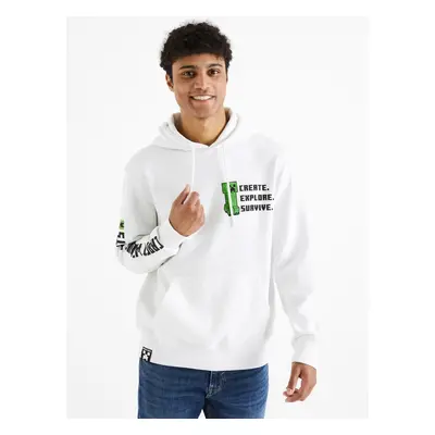 Celio Minecraft Sweatshirt Weiß