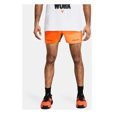 Under Armour Project Rock Ultimate 5in Training Printed Shorts Orange