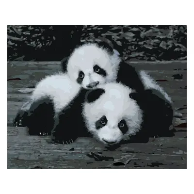 Diamond painting - PANDAS IM ZOO, / ohne Keilrahmen