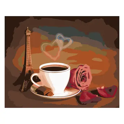 Diamond painting - KAFFEE, SCHOKOLADE UND DER EIFFELTURM, / ohne Keilrahmen