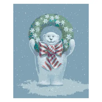 Diamond painting - TEDDYBÄR MIT KRANZ (SUE ELLEN BROWN), / ohne Keilrahmen