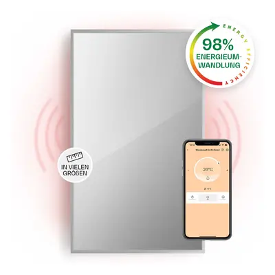 Klarstein La Palma smart 2-in-1 Heizgerät Infrarot Konvektor 120x60cm 1000W Spiegel