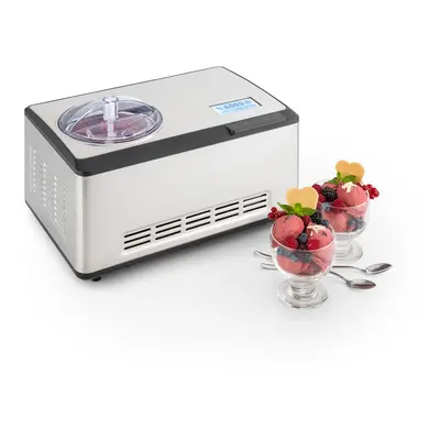 Klarstein Dolce Bacio Eiscremebereiter Kompressor 2l LCD-Display Touch Edelstahl