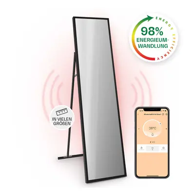 Klarstein La Palma smart Infrarotstrahler Konvektor 40x160cm 900W Spiegel Standfuß