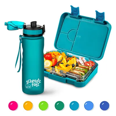 Klarstein schmatzfatz Frühstücksset Lunchbox & Trinkflasche Tritan dicht BPA-frei