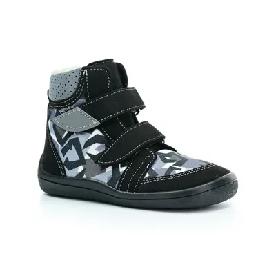 Beda Black Moon mit Membran (BF 0004/W/MK/NL) schwarze Winter-Barfußstiefeletten EU