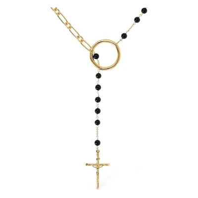 Lange Halskette Mit Kugel- Und Kreuzanhänger