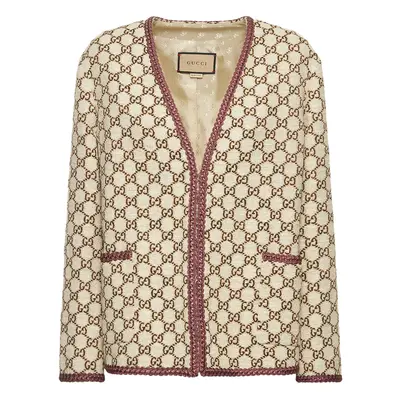 Maxi Gg Canvas Wool Blend Tweed Jacket